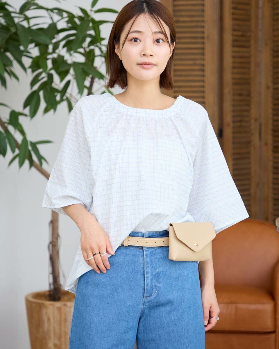 タグ付き/GOLDEN  ゴールデングース デラックスブランド/チェックブラウス/サイズXS ブルー ネイビー/レディース/FB2024 Golden Goose Deluxe Brand Woman – Suit Negozi Row