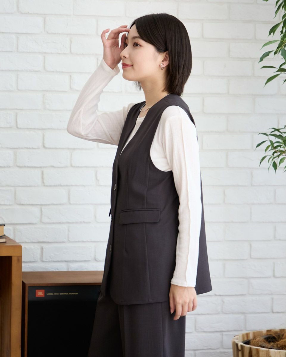 namiさま専用です☆ roughlow ウール ベスト　ジレ COLD BREAKER｜ウール ロングジレ＜STAMPS別注＞ - STAMP AND DIARY