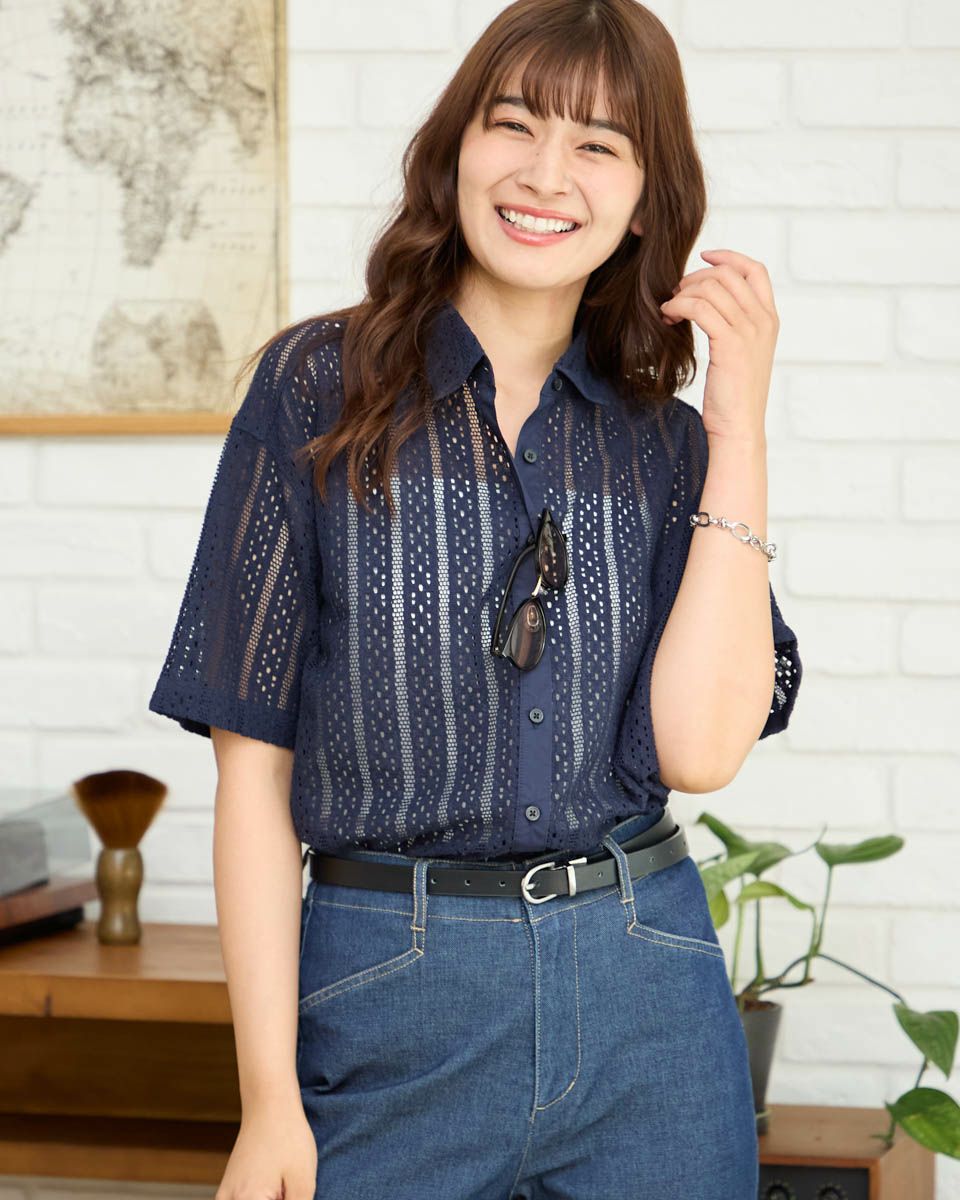 グレースコンチネンタル バックタックレースシャツ 半袖 レース 36 S バックタックレースシャツ / GRACE CONTINENTAL | GRACE CONTINENTAL