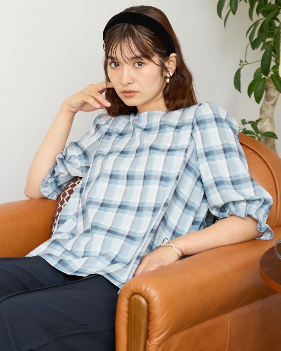 タグ付き/GOLDEN  ゴールデングース デラックスブランド/チェックブラウス/サイズXS ブルー ネイビー/レディース/FB2024 Golden Goose Deluxe Brand Woman – Suit Negozi Row