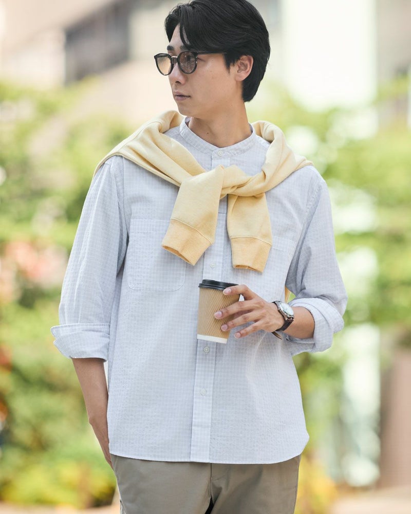 バンドカラーシャツ