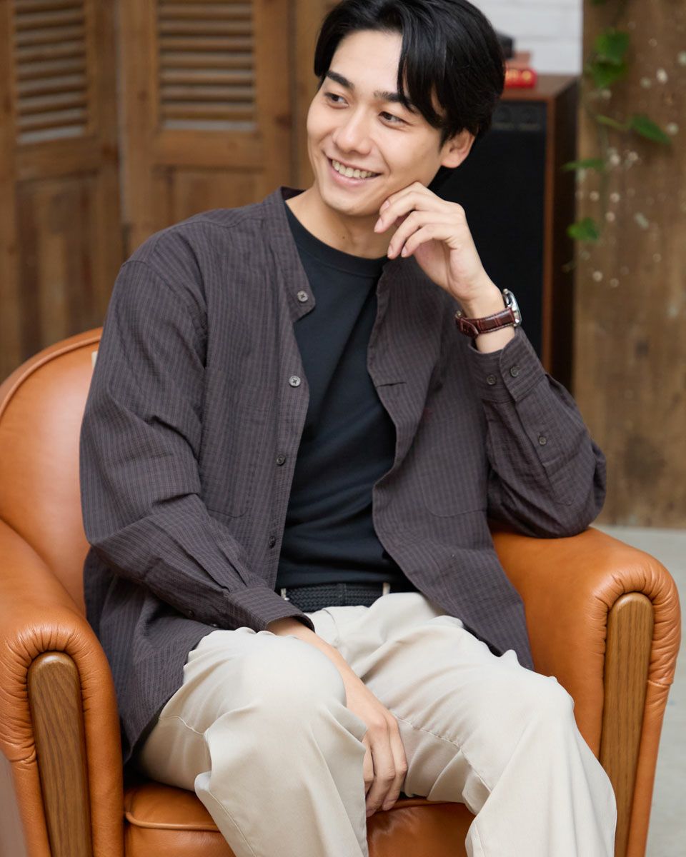 バンドカラーシャツ