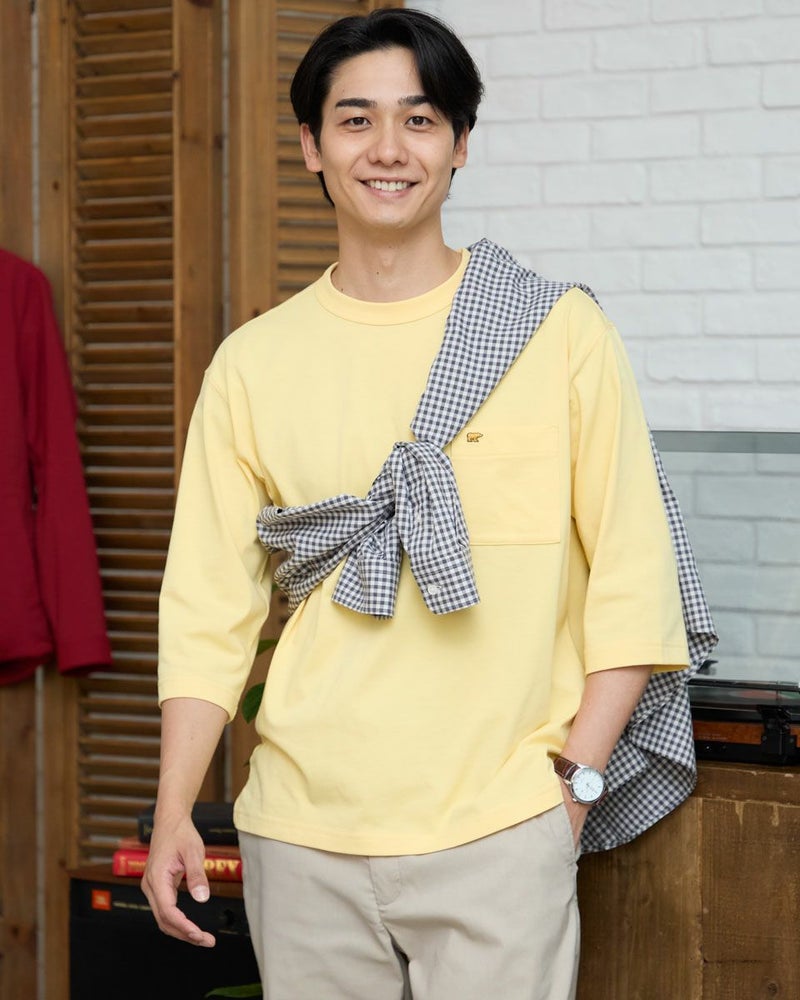 天竺七分袖Tシャツ