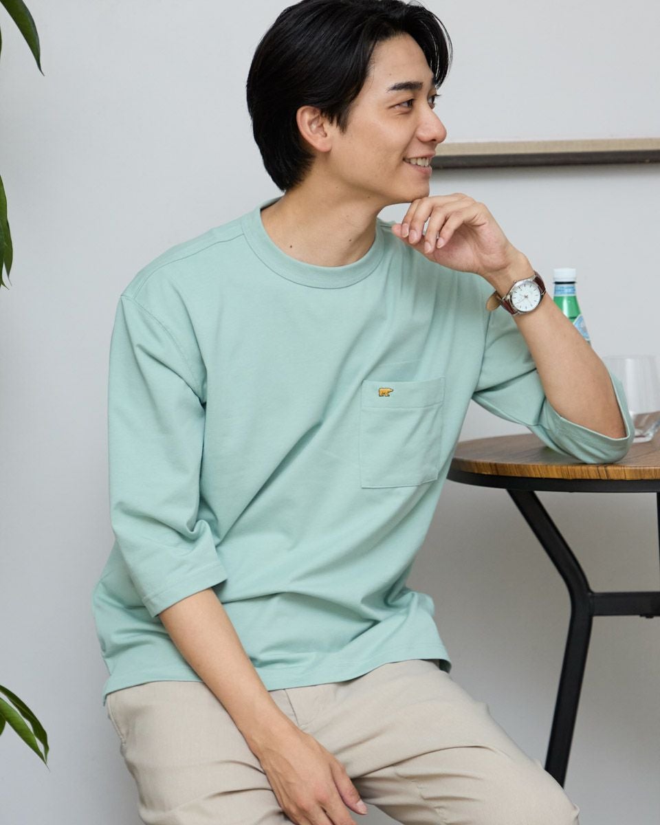 天竺七分袖Tシャツ