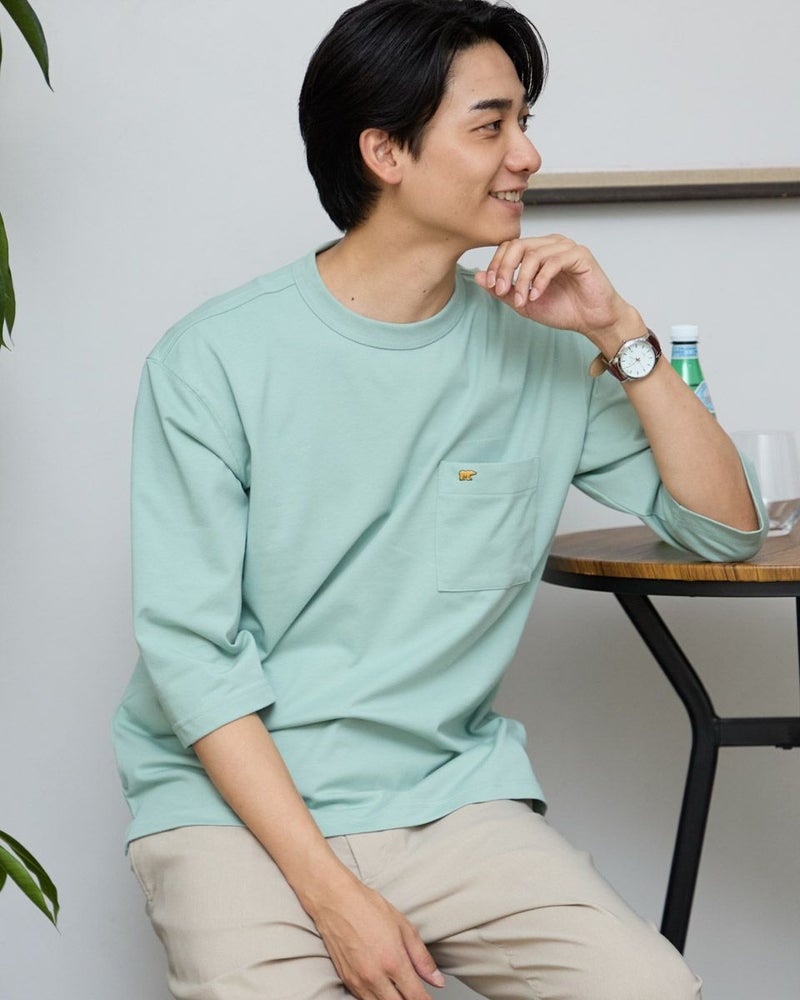 天竺七分袖Tシャツ