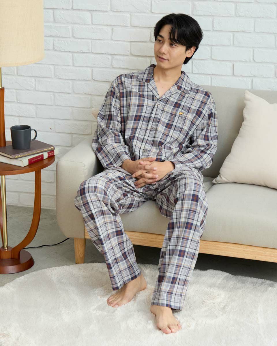 ヘンリボンテーラードパジャマ