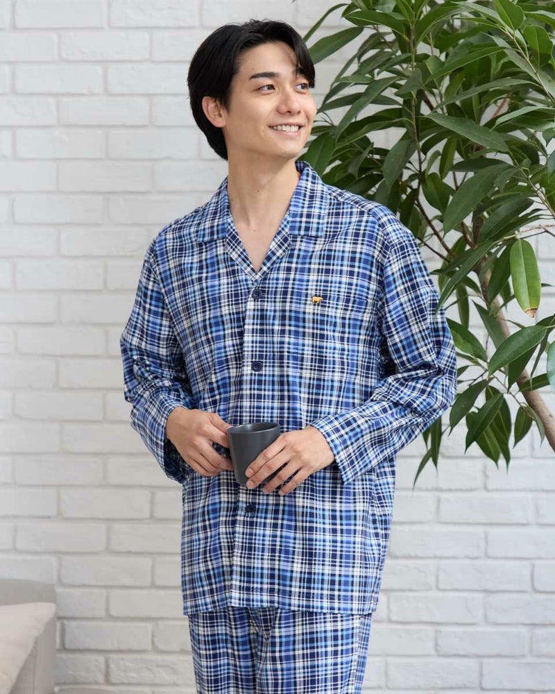 ヘンリボンテーラードパジャマ