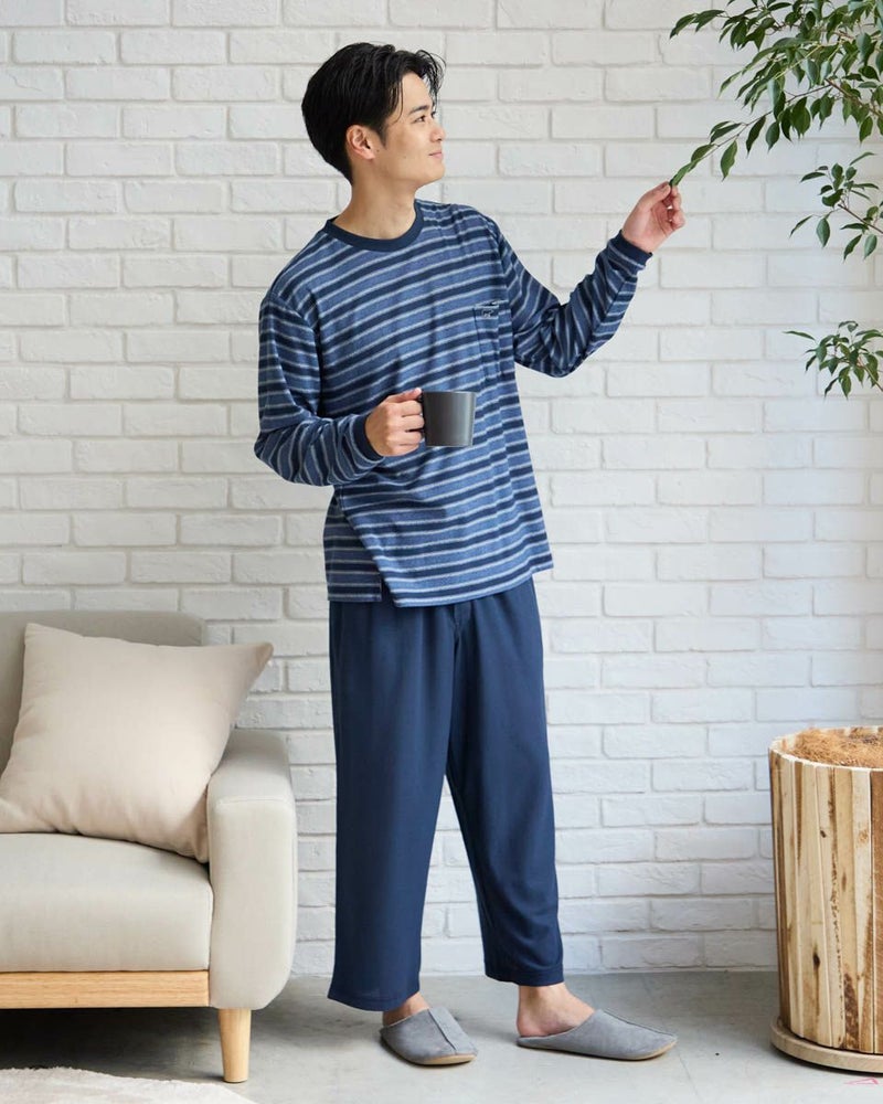 Home Wear梨地ボーダーパジャマ