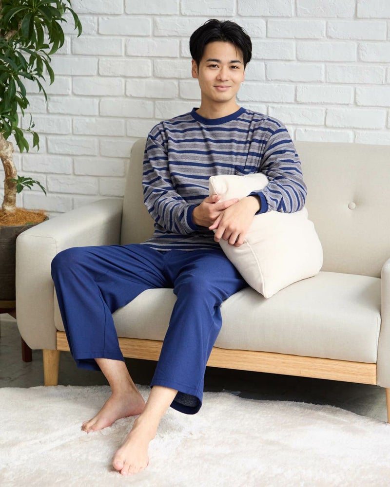 Home Wear梨地ボーダーパジャマ