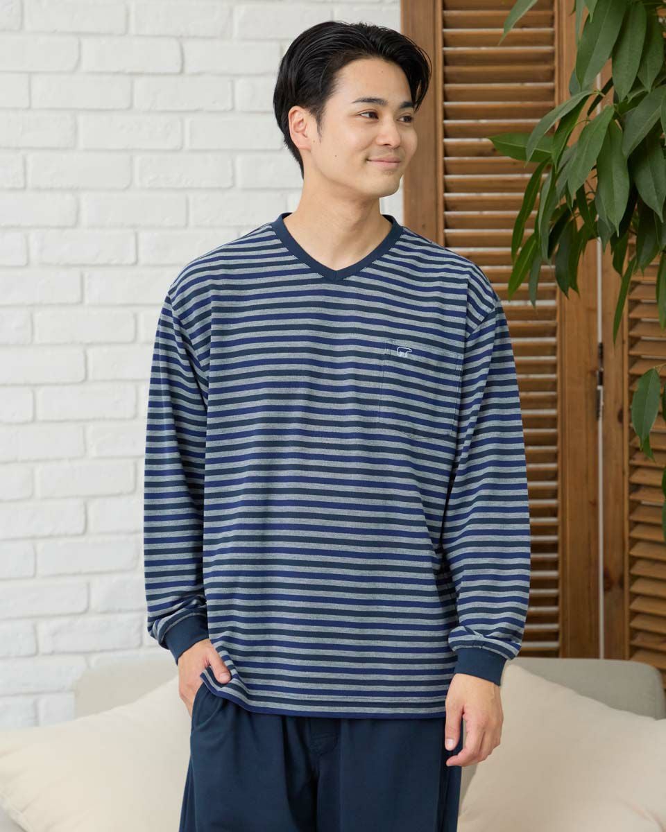 Home WearVネックボーダーパジャマ | ゴールデンベアストア