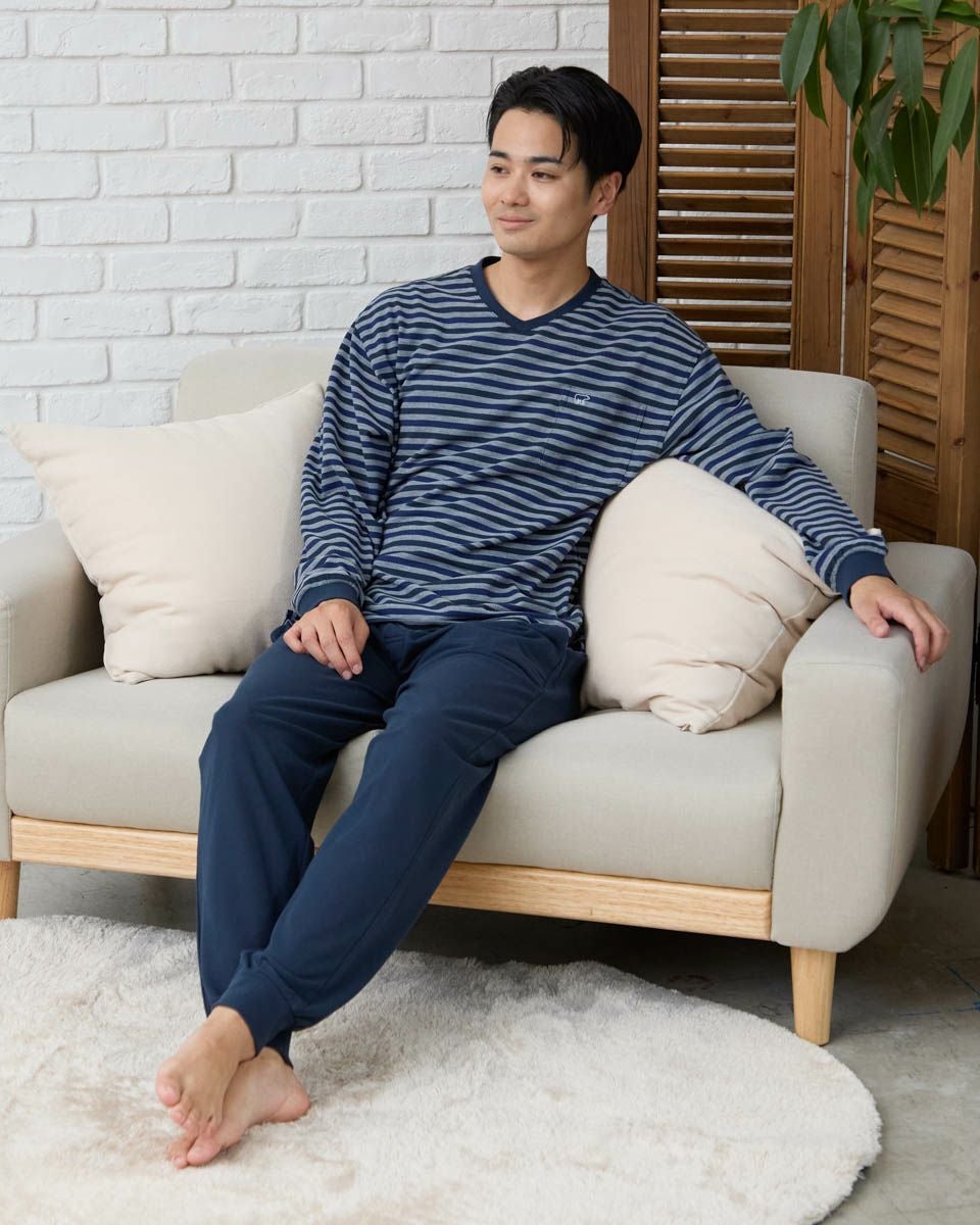 Home WearVネックボーダーパジャマ | ゴールデンベアストア