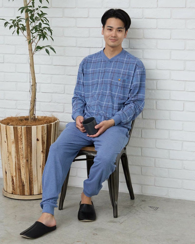 チェックヘンリーネックパジャマ