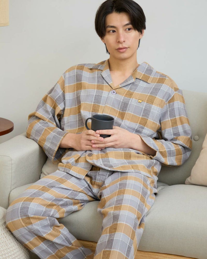 ネルテーラードチェックパジャマ