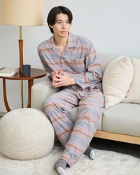 ネルテーラードボーダーパジャマ