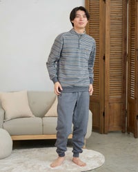 ハイネック起毛ボーダー