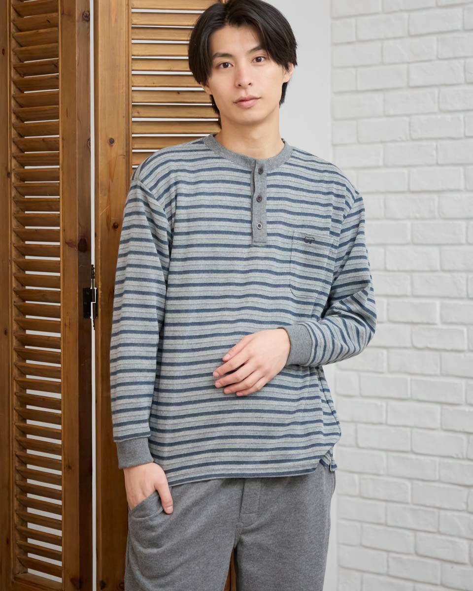 ボーダー起毛パジャマ