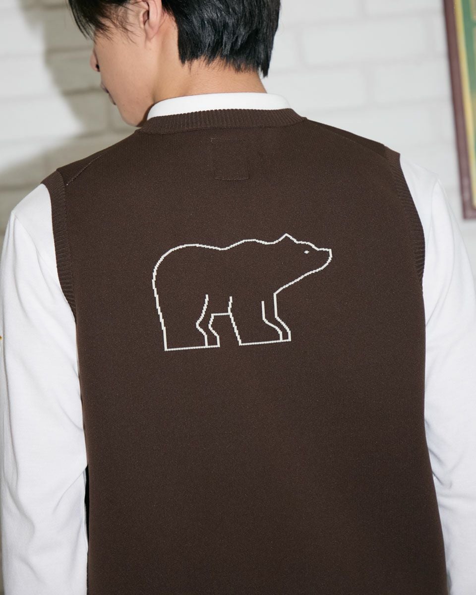 くまくまLEINWANDE ニットベスト GB GOLFBEAR ニットベスト | ゴールデンベアストア