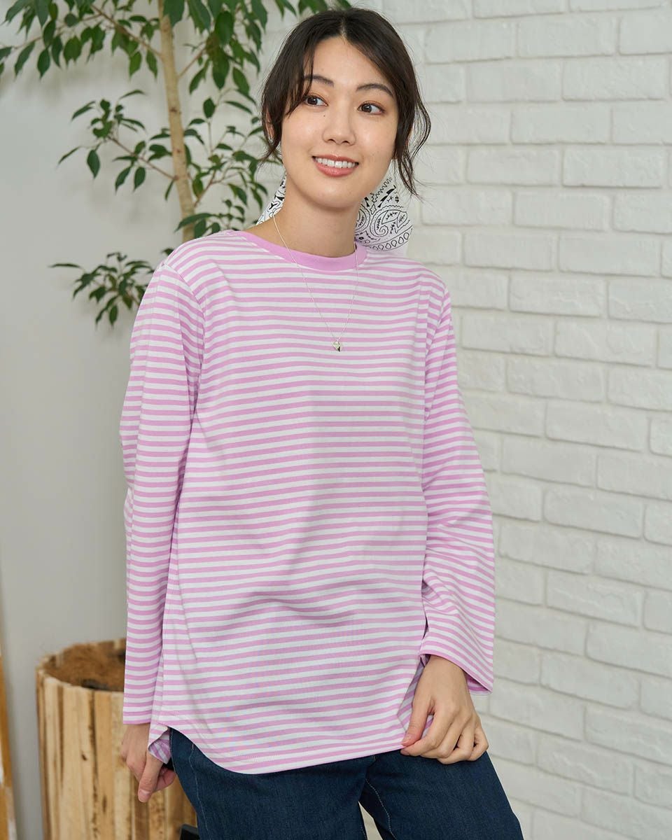 かおりん様虎Tピンク、パープル、ボーダーパールトップスブラック パープルボーダーTシャツ DPA96179 – CRAMMY