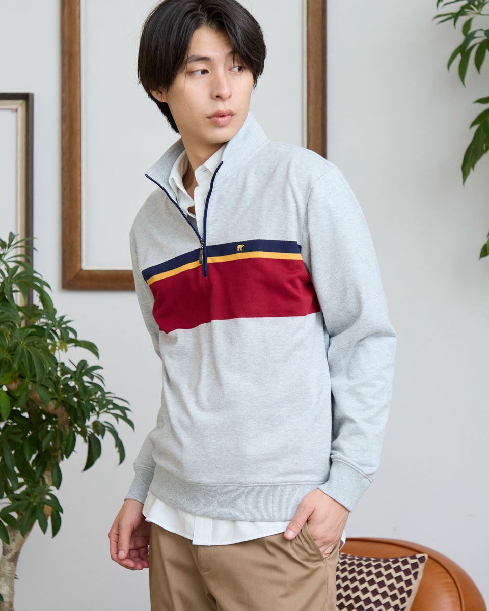 ハーフZIPスウェット