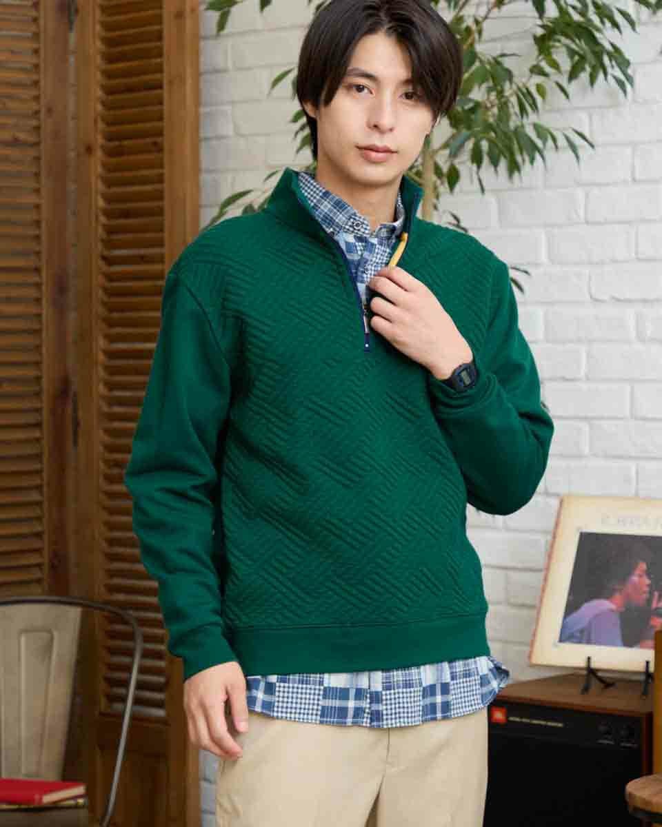 ハーフZIPスウェット