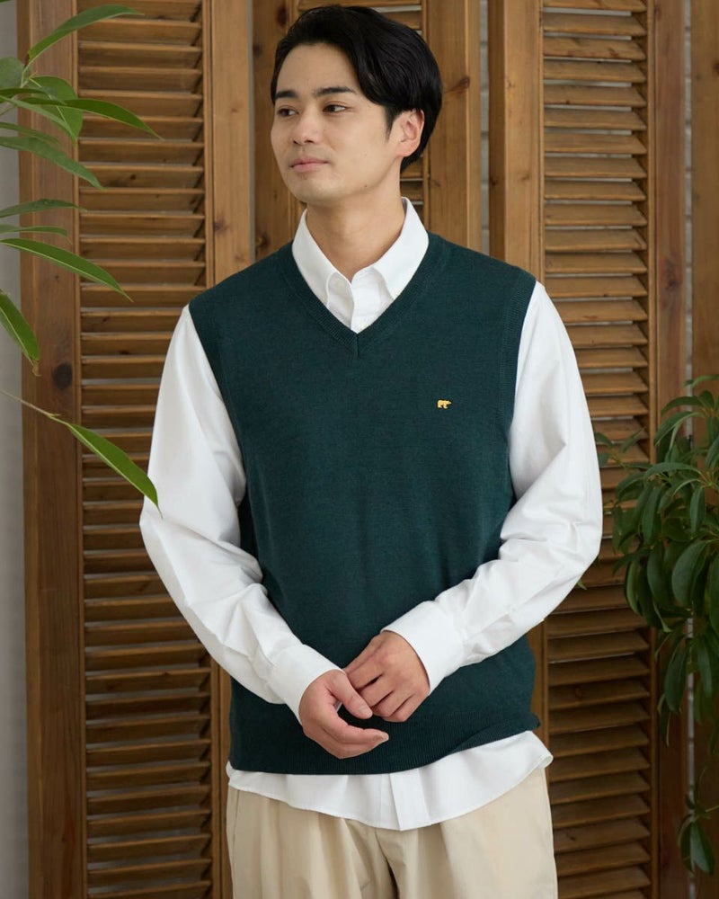 無地Vネックベスト