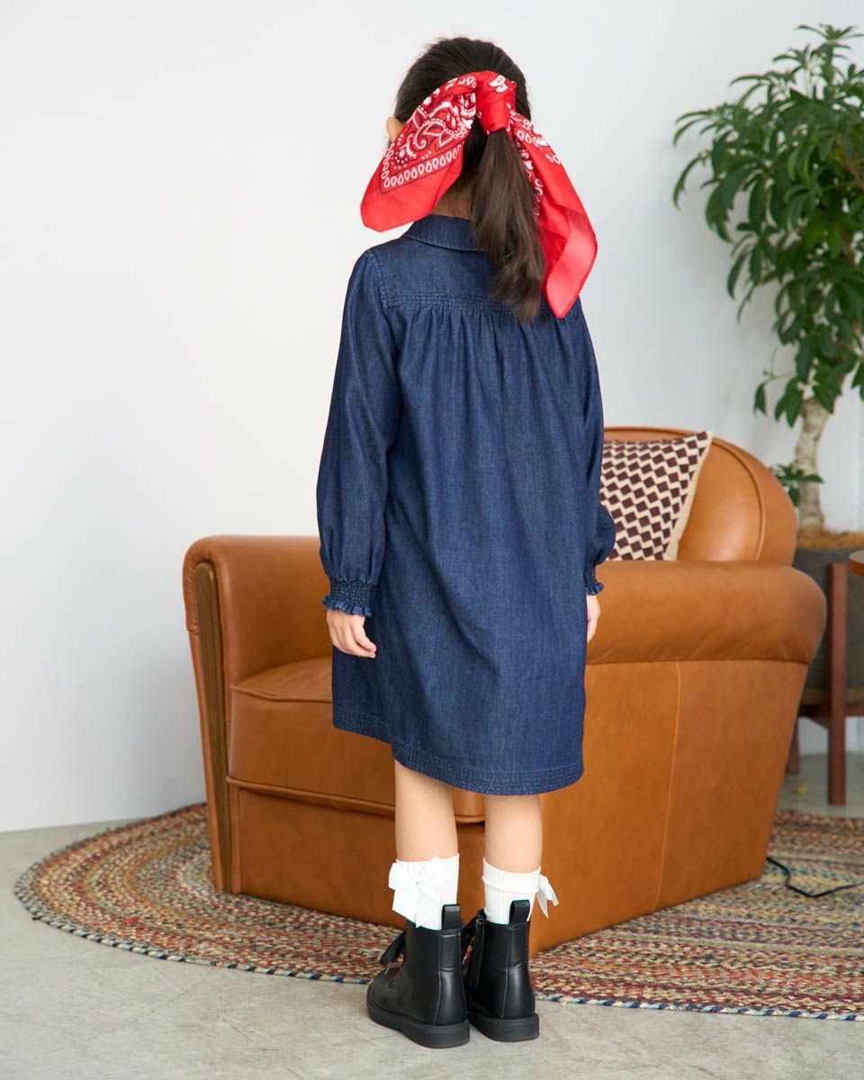 BARBERRY デニムワンピース　140cm GIRLSデニムシャツワンピース | ゴールデンベアストア