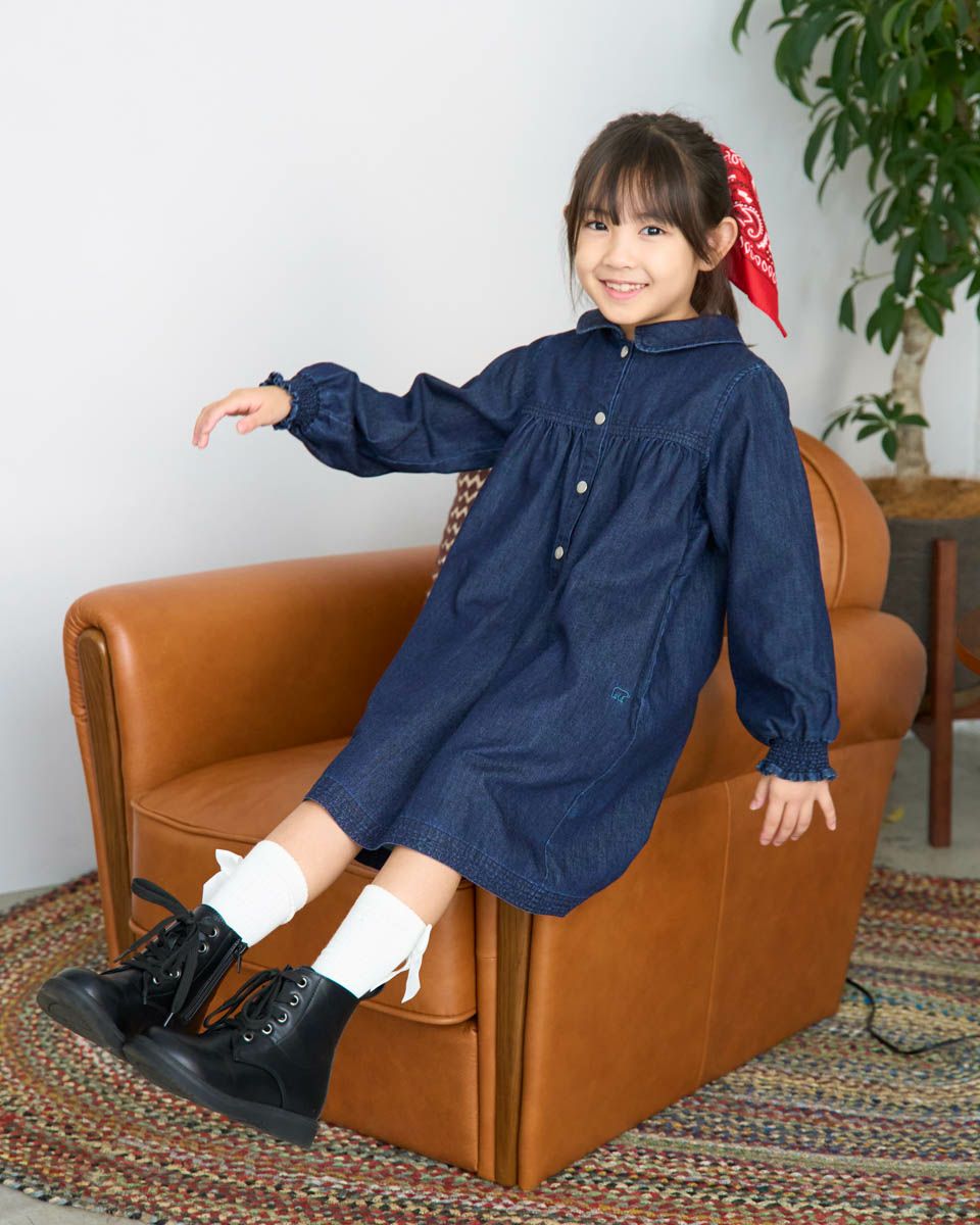 バーバリーロンドン　デニムワンピース　100A キッズ　女の子 ㅤㅤㅤㅤㅤㅤㅤㅤㅤㅤㅤㅤㅤ だんだん春っぽくなってきたね☘️ ㅤㅤㅤ