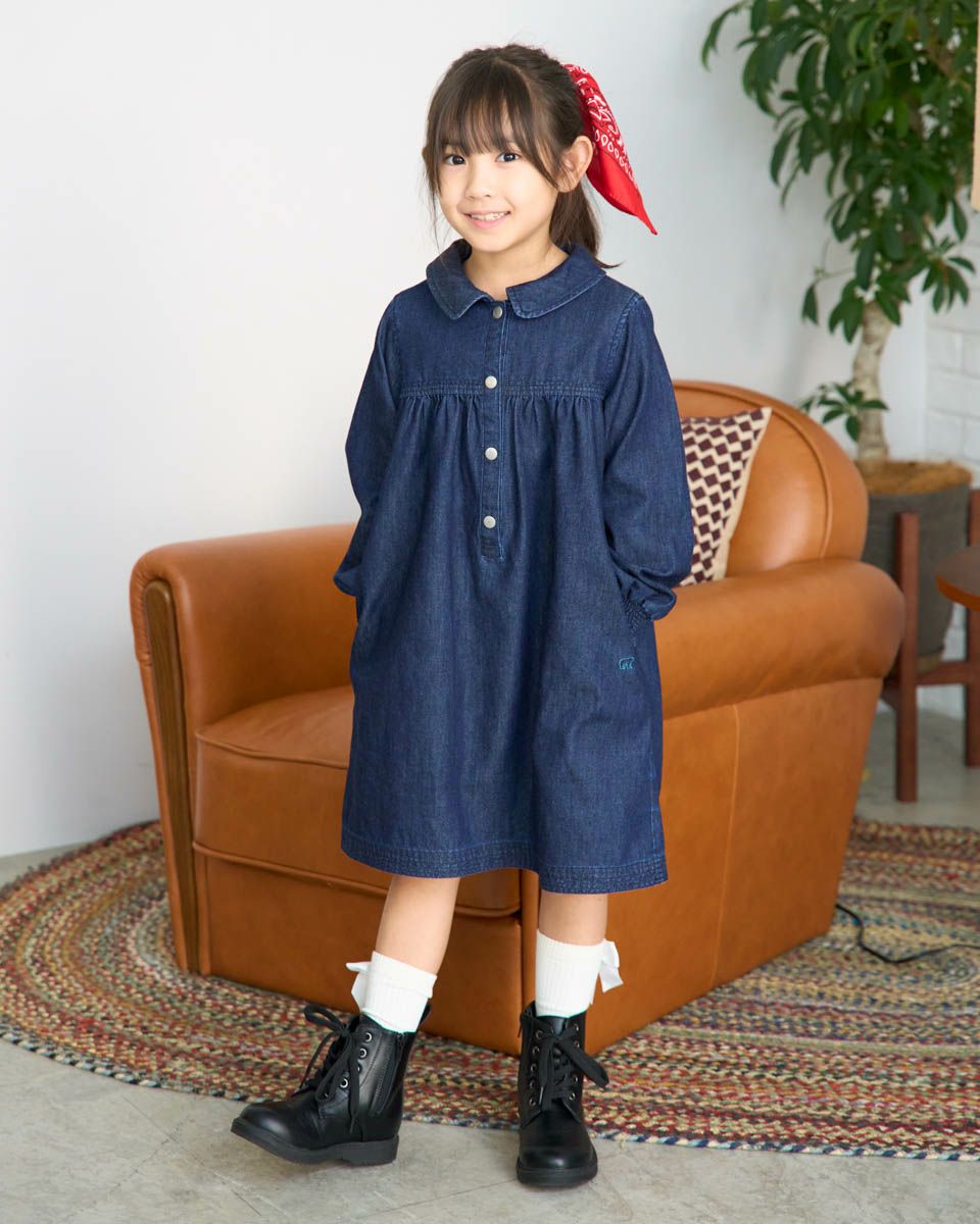 GIRLSデニムシャツワンピース | ゴールデンベアストア