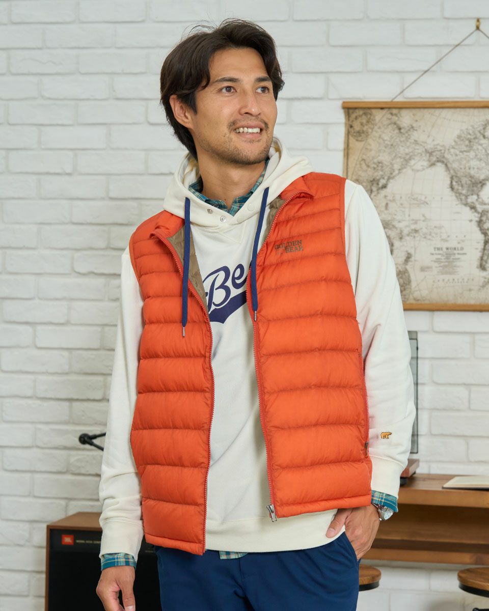 VAUNDY ダウンベスト Mサイズ ホワイト/オレンジ 商品詳細ページ | Vaundy ONLINE STORE | Logo Down Vest 