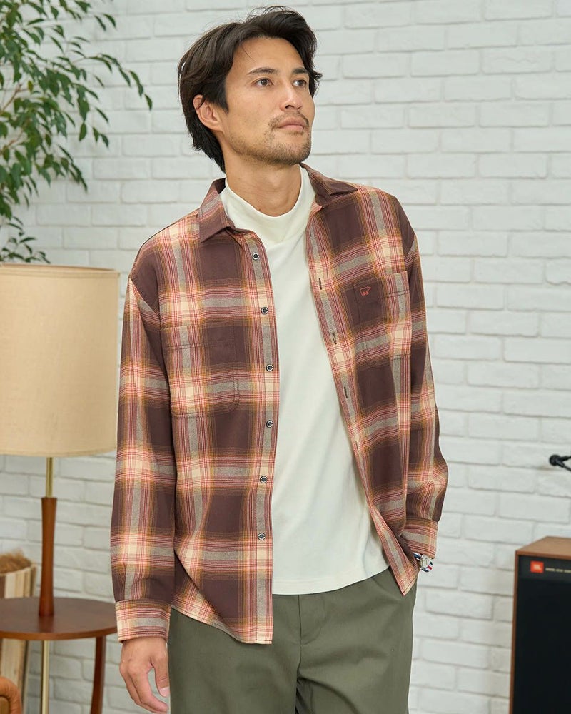 オンブレーチェックシャツ