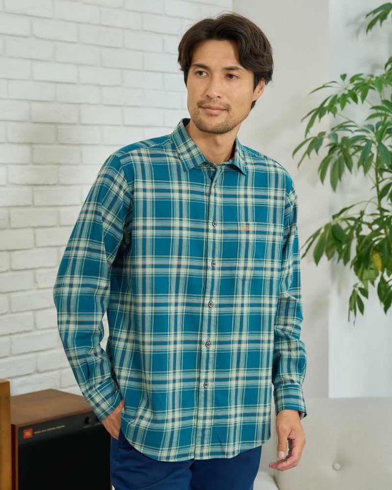 チェックネルシャツ
