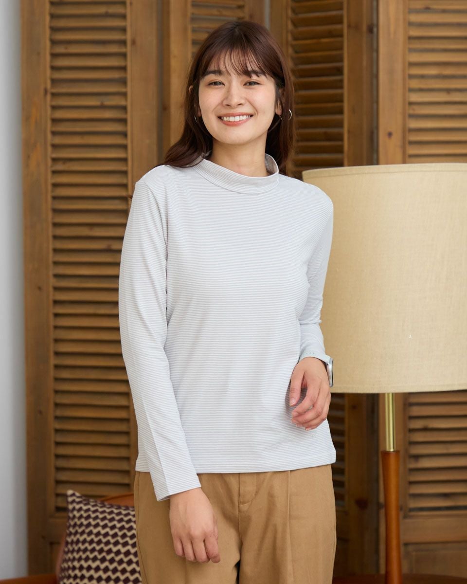 サンローラン　ハイネックニット　ゴールド金具　モヘア混　xs ホワイト QUEEN SIZEハイネックボーダーカットソー | ゴールデンベアストア