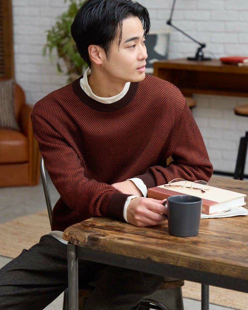 クルーネックニット