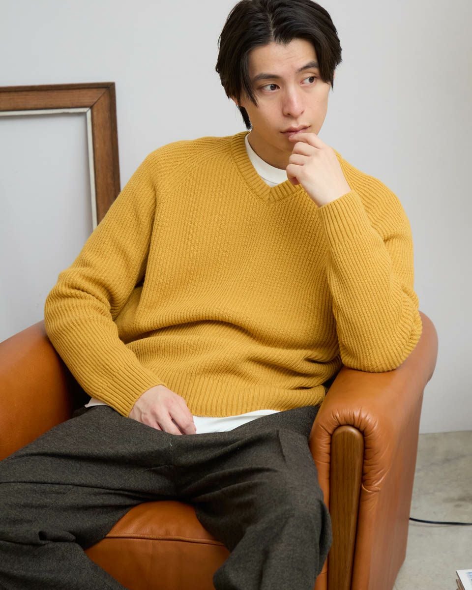 【年末年始限定価格！】 GOLDEN ★ウールワイドニット A1 : A SWEATER IS ORDINARY. Pullover - ORANGE - Yonetomi STORE