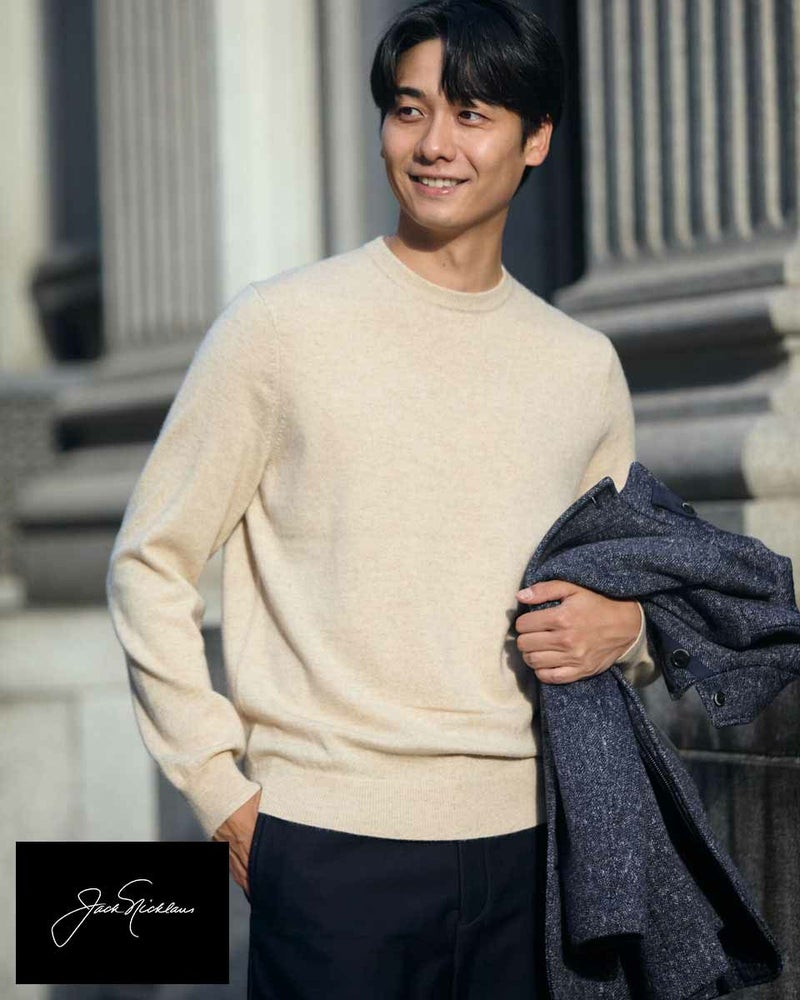 カシミヤクルーニット