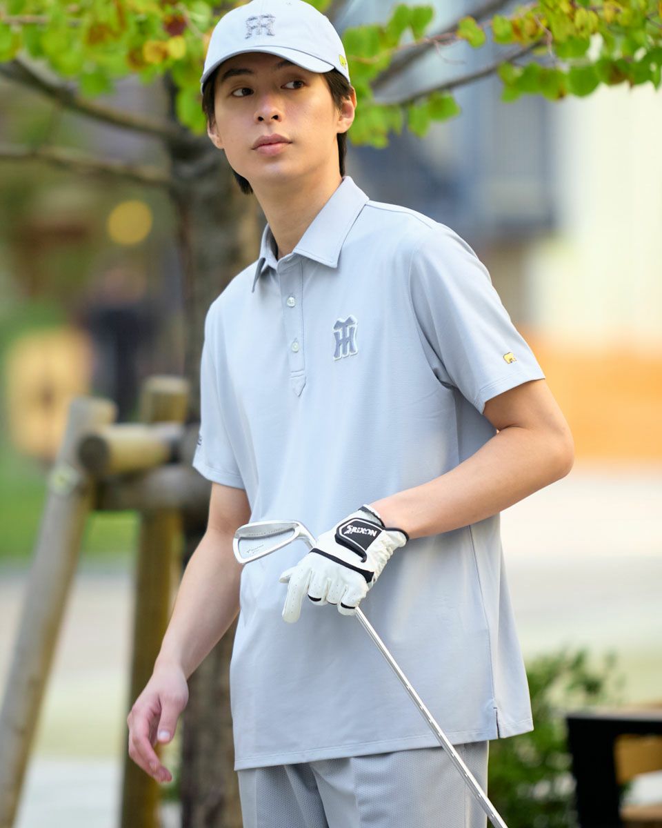 GB GOLF 阪神タイガース　コラボ　ストライプポロシャツ　黒 GB GOLF meets Tigers Ⓒ阪神タイガース