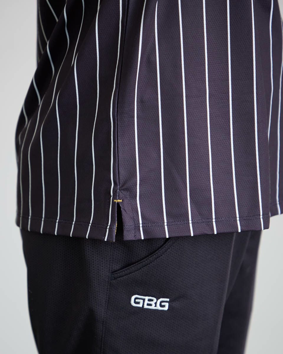 GB GOLFGBGストライプポロシャツ/TIGERSコラボレーション | ゴールデン