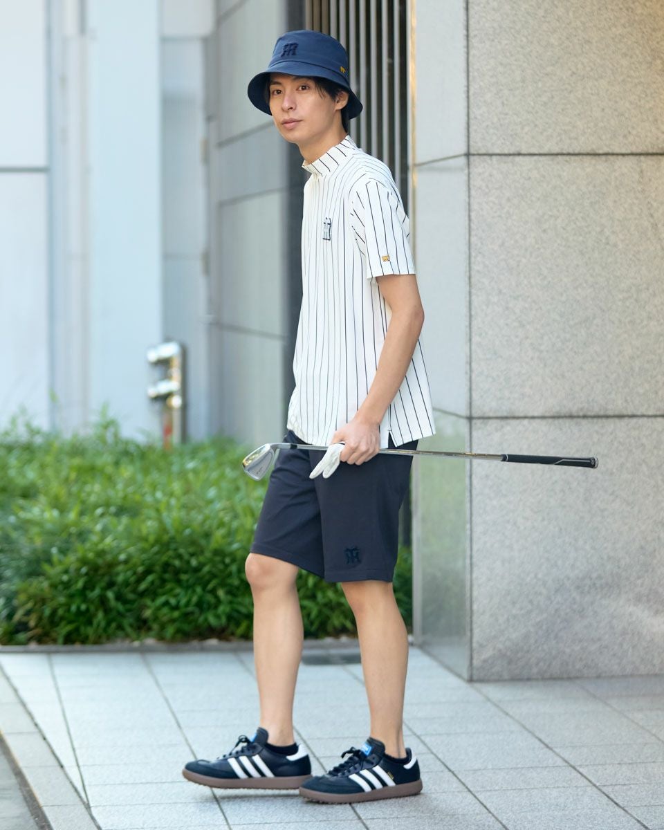 GB GOLFGBGストライプモックネック/TIGERSコラボレーション