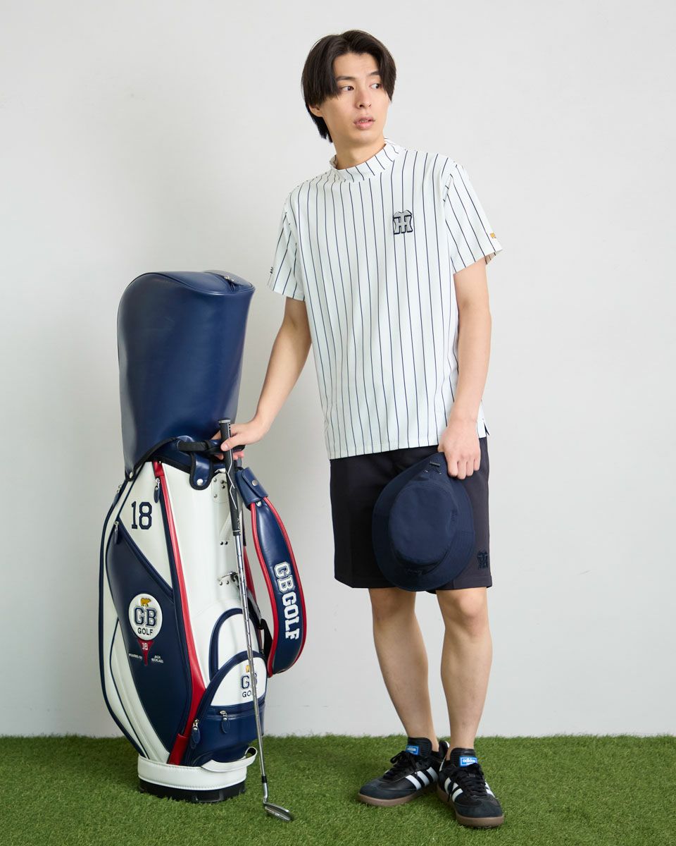 GB GOLFGBGストライプモックネック/TIGERSコラボレーション