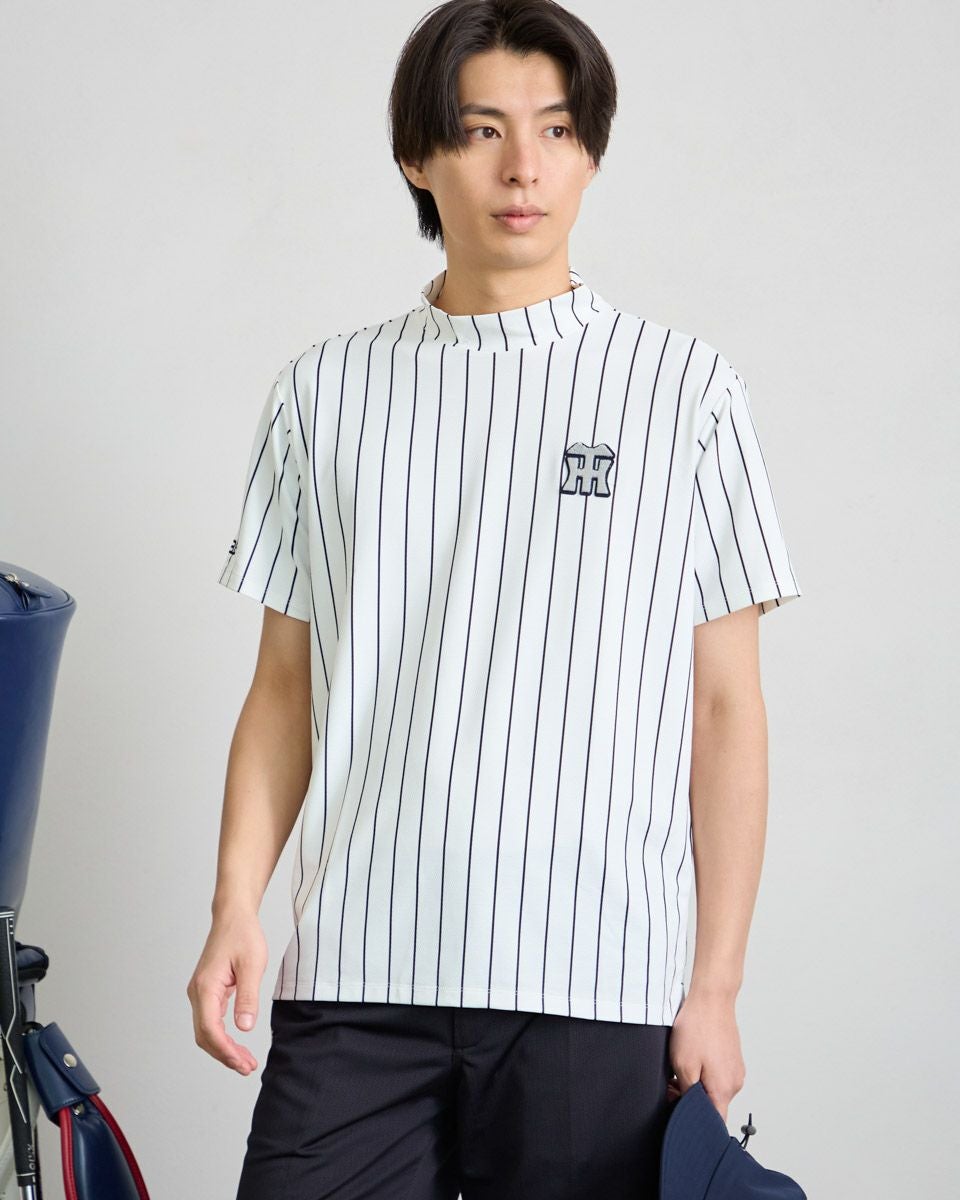 GB GOLFGBGストライプモックネック/TIGERSコラボレーション