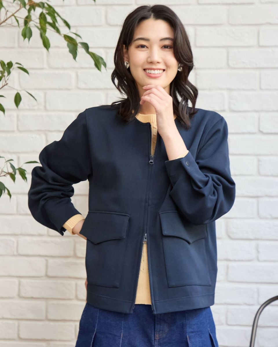 【極美品】マルゴーヴィンテージ ボリュームスリーブ ジップブルゾン ネイビー F Golden BearZIPブルゾン | ゴールデンベアストア
