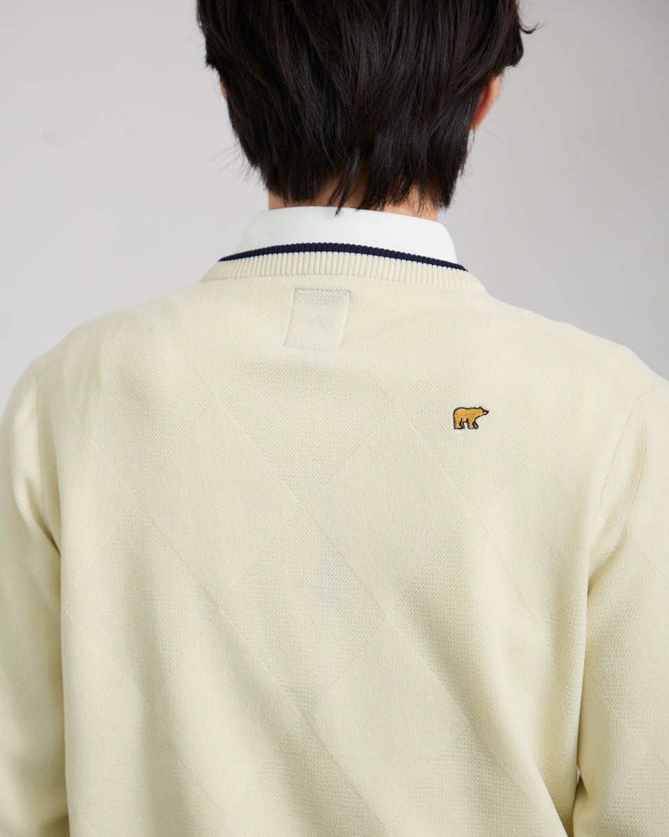 ホワイトセーター ゴールド刺繍ロゴ GB GOLFSPIKE ニット | ゴールデンベアストア