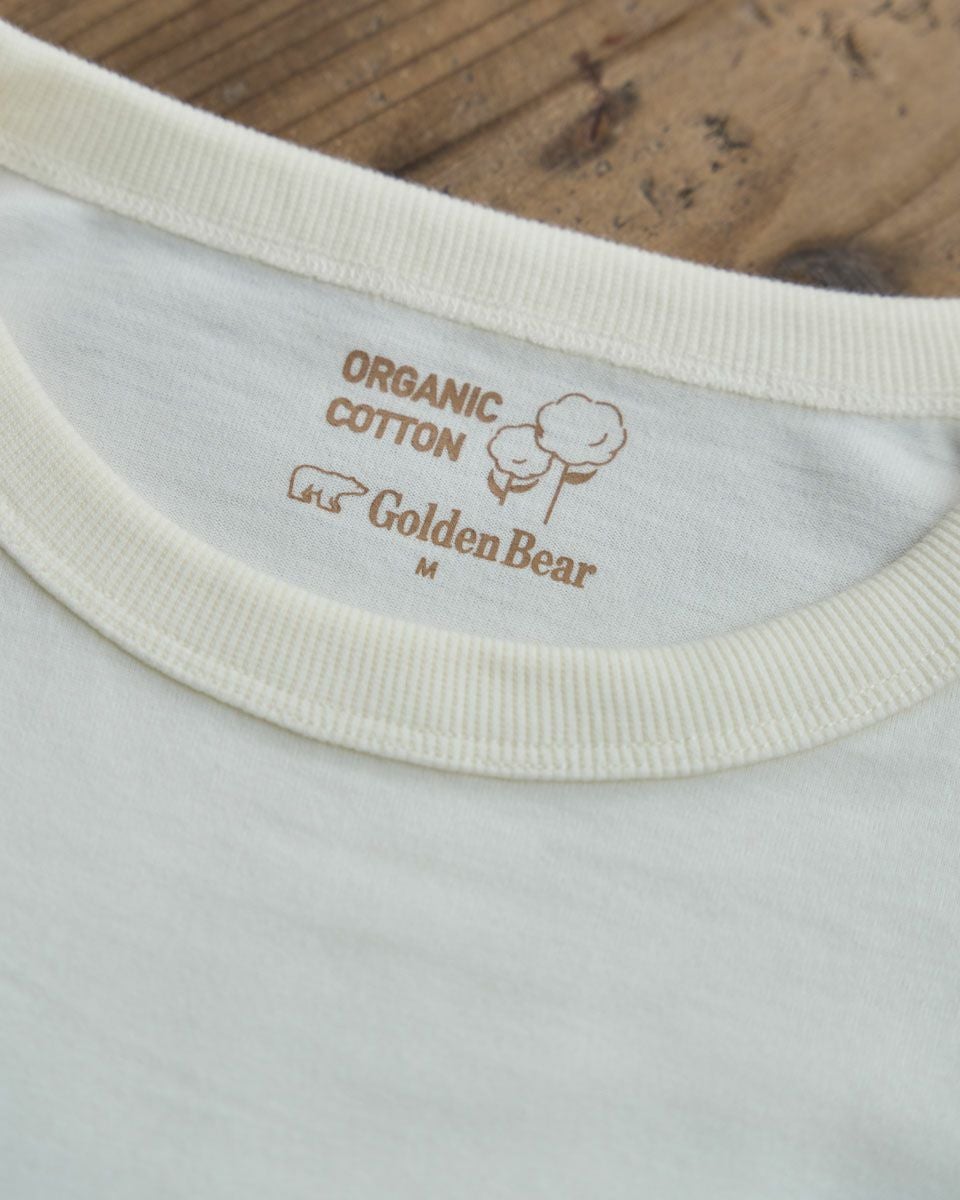 ●Golden Bear コットン 花 刺繍 長袖 カットソー ホワイト LL Golden Bear刺しゅう長袖Tシャツ | ゴールデンベアストア