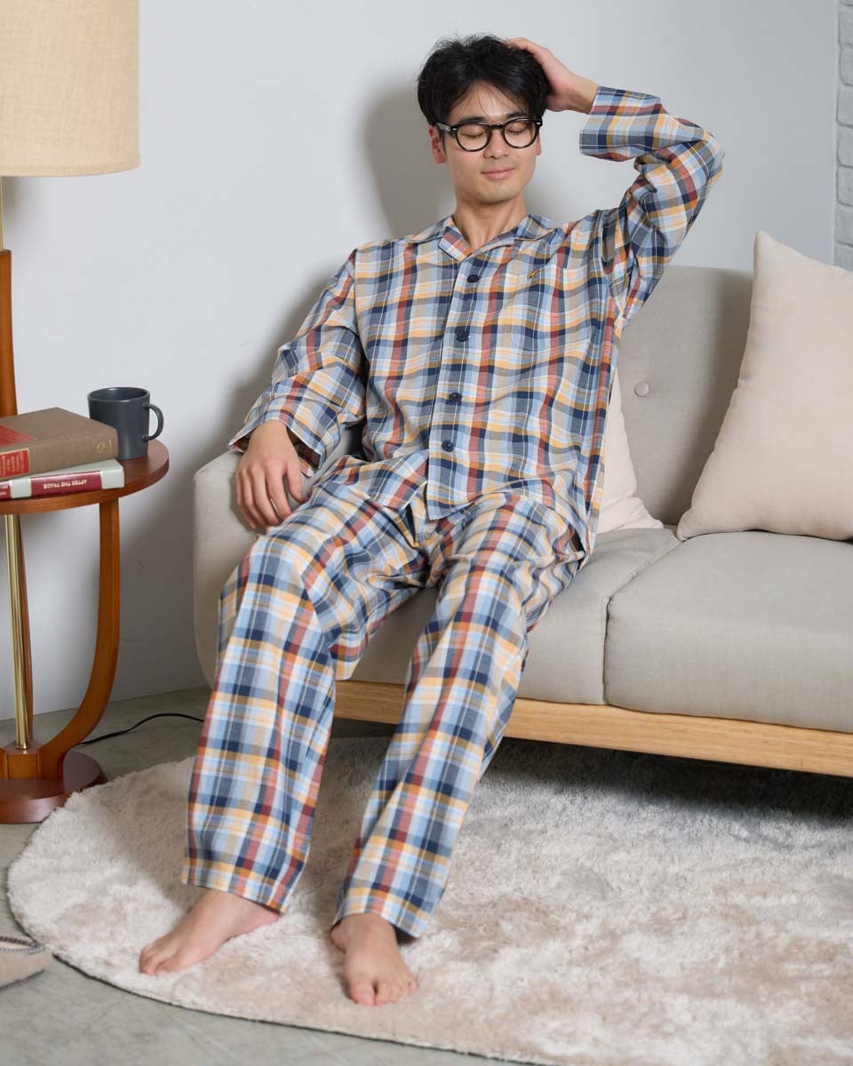チェック柄ツイルテーラーパジャマ