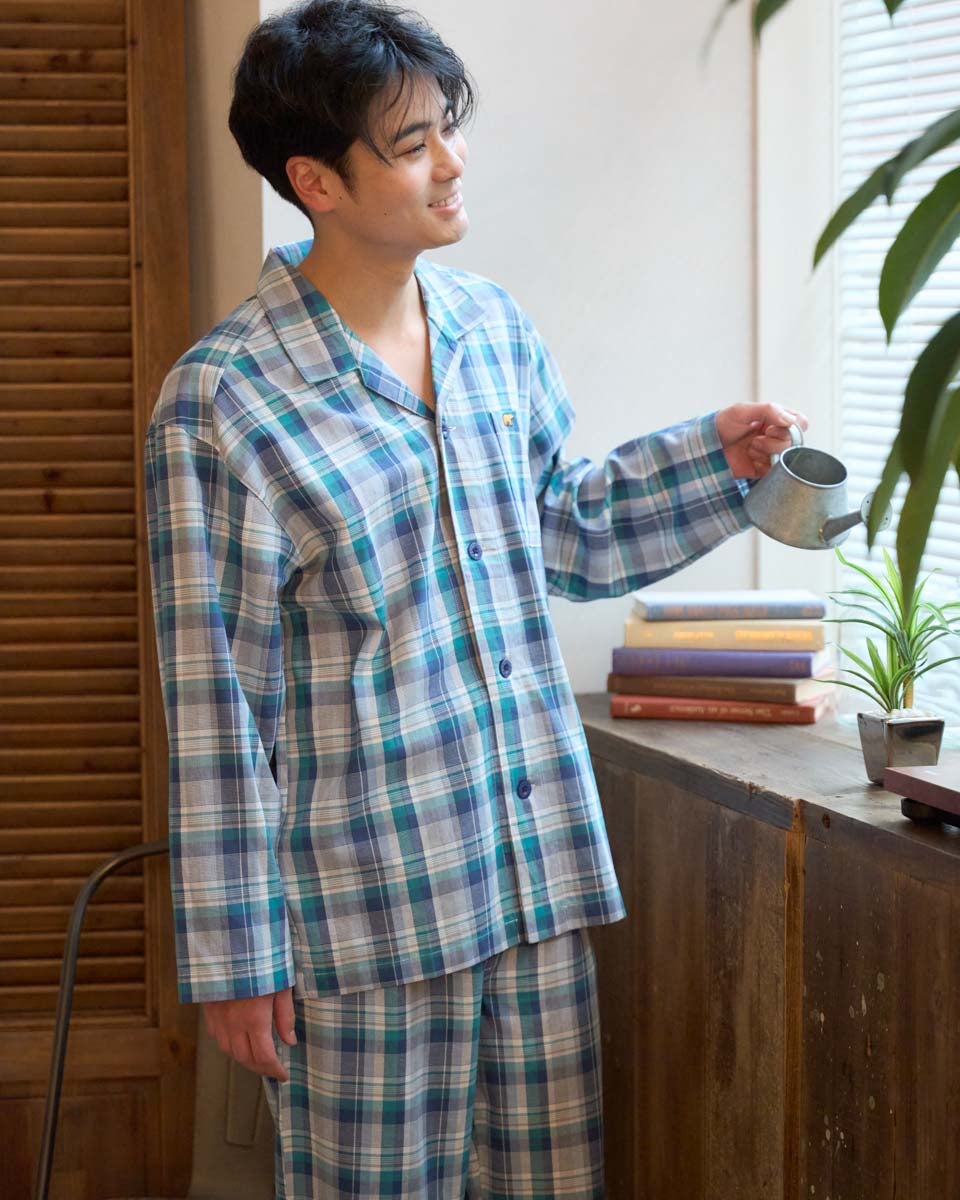 Home Wearチェック柄ツイルテーラーパジャマ | ゴールデンベアストア
