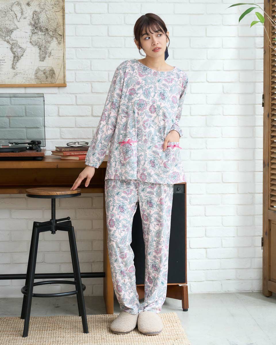 Tunic花柄パジャマ Home Wear花柄チュニックパジャマ | ゴールデンベアストア