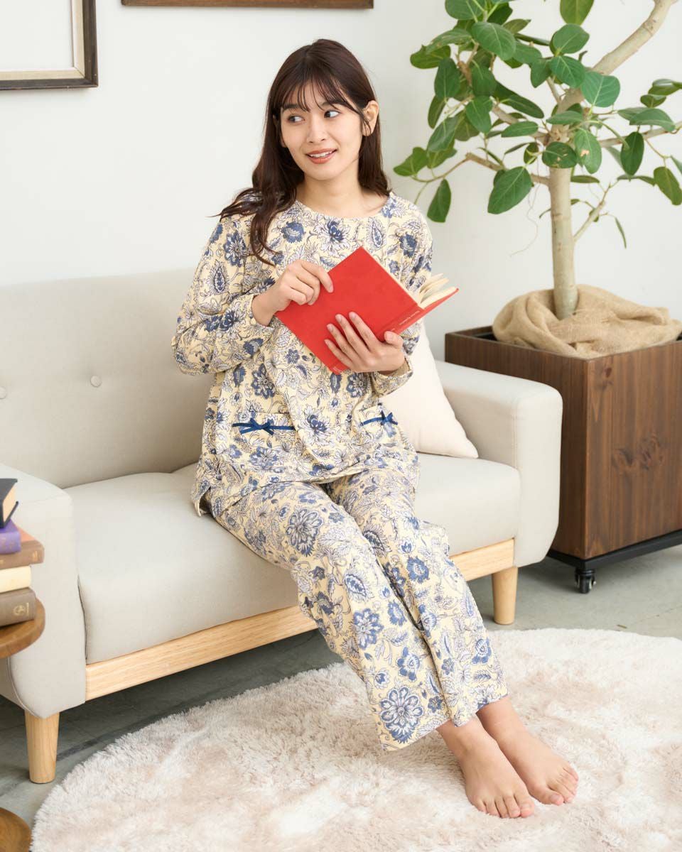 Tunic花柄パジャマ Home Wear花柄チュニックパジャマ | ゴールデンベアストア