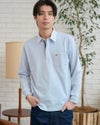 長袖布帛襟ポロシャツ