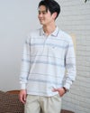 長袖ボーダーポロシャツ