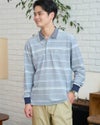 長袖ボーダーポロシャツ